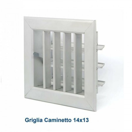 Bocchetta Aria cm14x13 Alluminio con Adattatore D.80-Griglia x Caminetto Regolabile - griglia